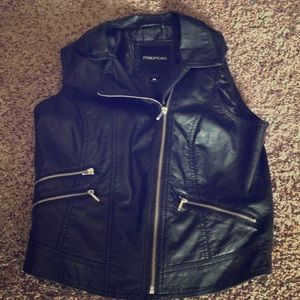 Black leather vest!